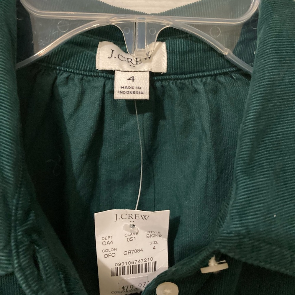 JCrew Factory corduroy, tiered dress